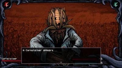 A Cornstalker appears in a battle encounter in Welcome to Elderfield