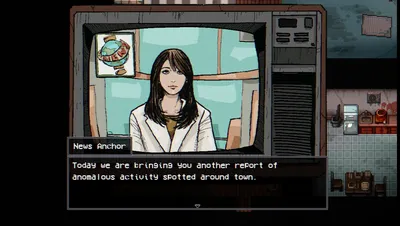 The in-game television news broadcast reporting anomalous activity in Elderfield