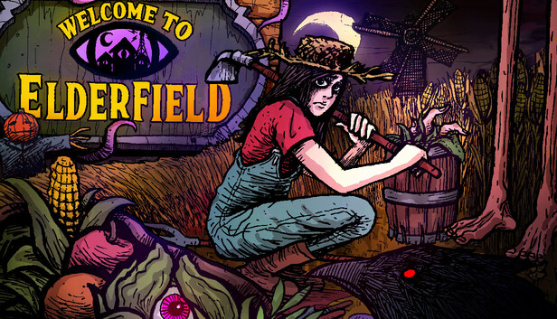The player talking with a villager in Elderfield